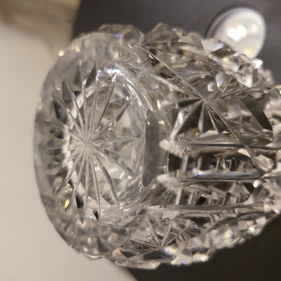 Vintage Cut Crystal Glass Relish / Honey Jar w/ Lid - Picture 8 of 10